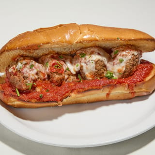 Meatballs with Mozzarella Sandwich