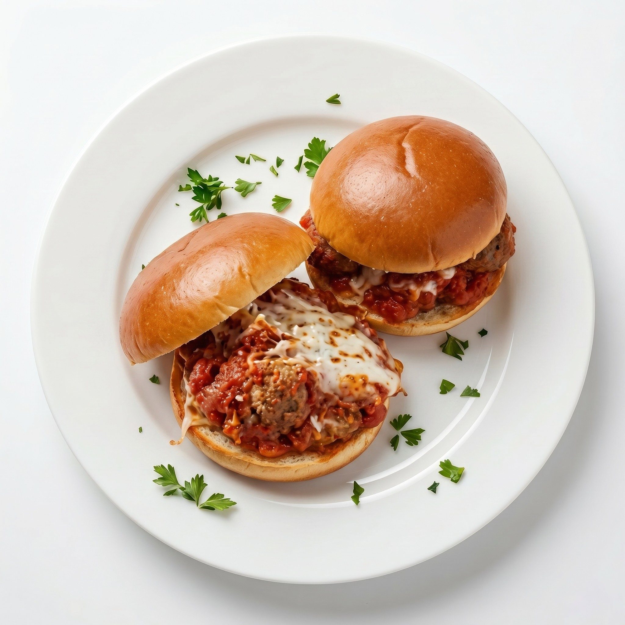 Meatballs with Mozzarella Sandwich.