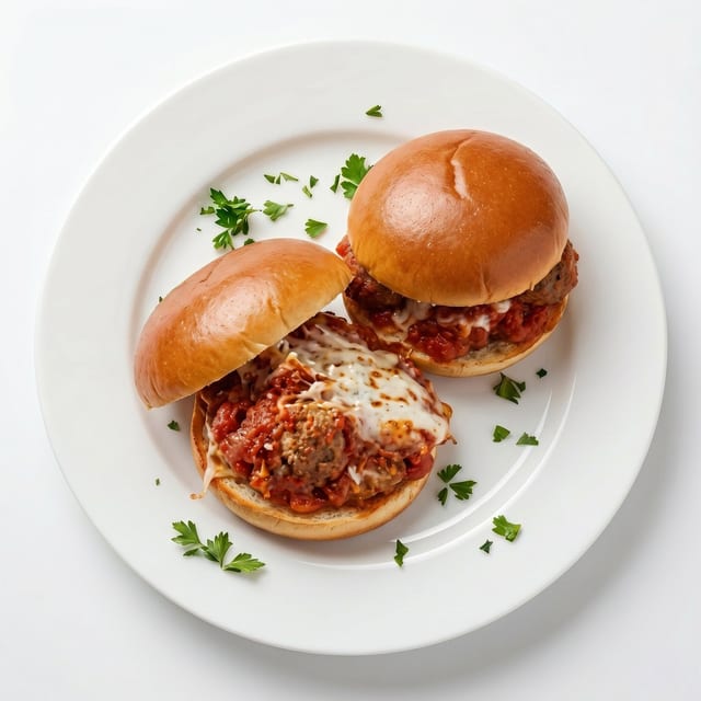 Meatballs with Mozzarella Sandwich.